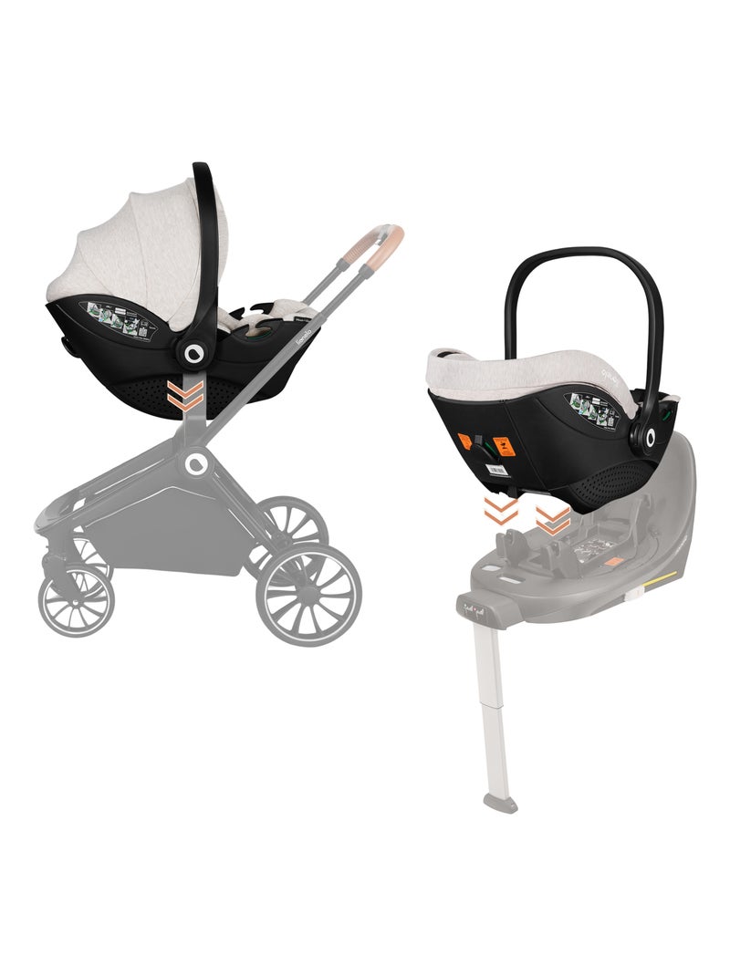 LIONELO Moxie i-Size Autostoeltje - Bamboestof - 40-87 cm - Lichtgewicht Beige - Kiabi