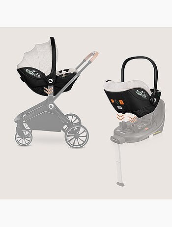 LIONELO Moxie i-Size Set Autostoel met 360° Base - ISOFIX - Bamboestof - 40-87 cm