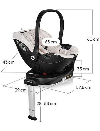 LIONELO Moxie i-Size Set Autostoel met 360° Base - ISOFIX - Bamboestof - 40-87 cm