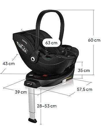 LIONELO Moxie i-Size Set Autostoel met 360° Base - ISOFIX - Bamboestof - 40-87 cm