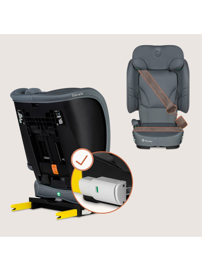 LIONELO Orin i-Size Inklapbaar Autostoeltje - ISOFIX - 100-150 cm - Licht Grijs - Kiabi