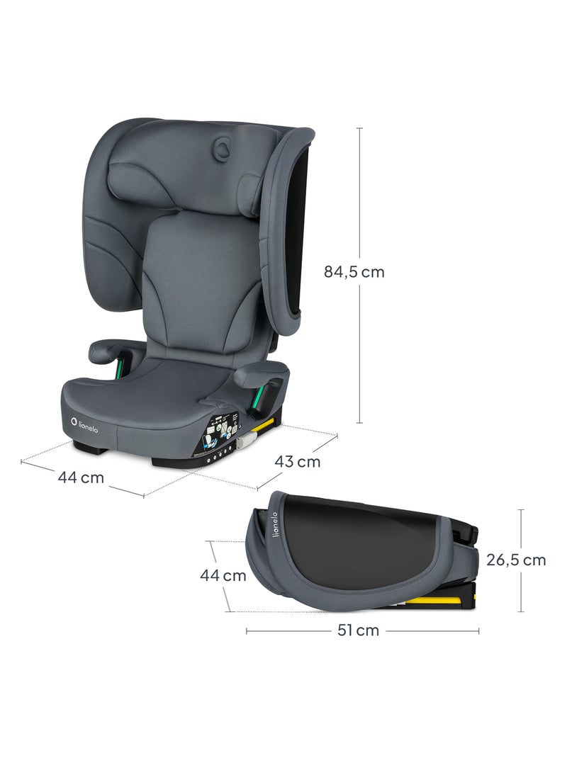LIONELO Orin i-Size Inklapbaar Autostoeltje - ISOFIX - 100-150 cm - Licht Grijs - Kiabi