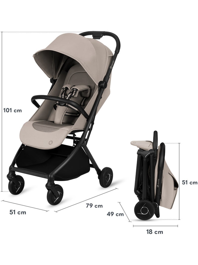 LIONELO Sia Ultracompacte Buggy - Lichtgewicht 5.9 kg - Vliegtuig Geschikt Beige - Kiabi