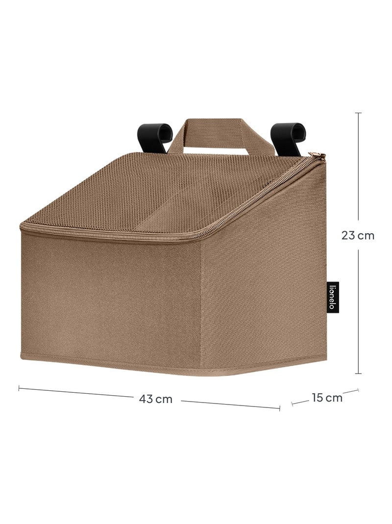 LIONELO Sidepocket Hangende Bedorganizer - Waterdicht - 3 Vakken - Met Ritssluiting Beige - Kiabi
