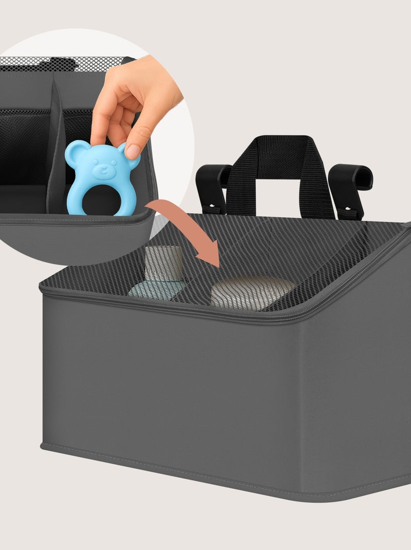 LIONELO Sidepocket Hangende Bedorganizer - Waterdicht - 3 Vakken - Met Ritssluiting Grijs - Kiabi