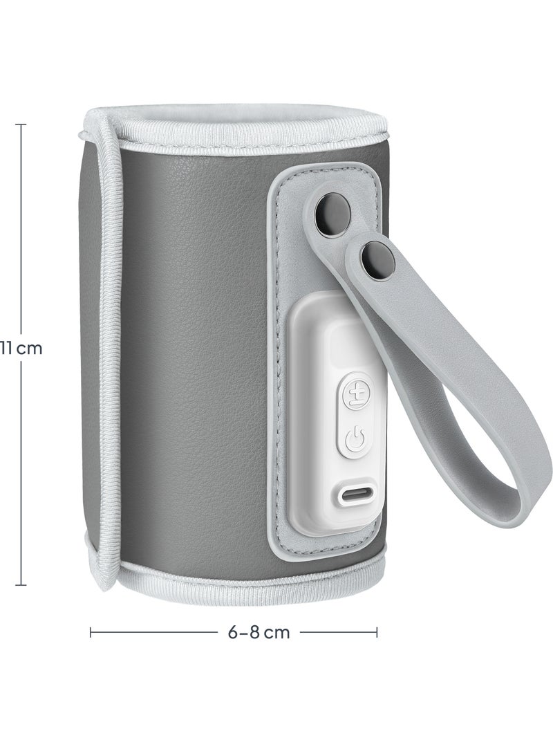 LIONELO Thermup Go Draagbare Flessenwarmer - USB - Houdt Warm tot 24u - BPA-vrij Grijs - Kiabi