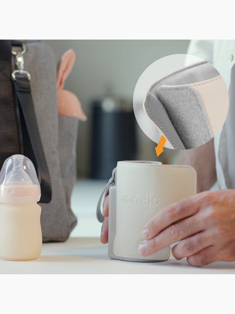 LIONELO Thermup Go Plus Draagbare Flessenwarmer - BPA-vrij - 38-50°C - Accu tot 8u Beige - Kiabi