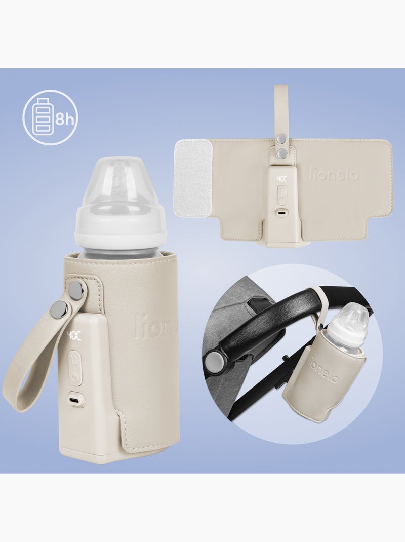 LIONELO Thermup Go Plus Draagbare Flessenwarmer - BPA-vrij - 38-50°C - Accu tot 8u Klei-beige - Kiabi