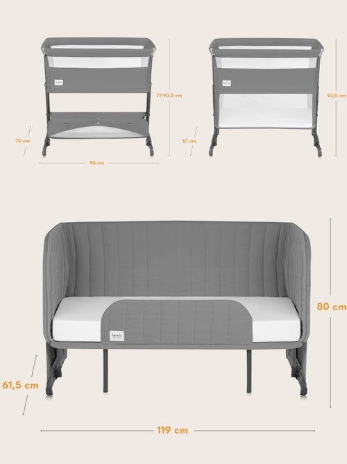 LIONELO Thomi Plus 5-in-1 bed – Co-sleeper – Wieg – Box – Slaapbank – Tot 100 kg - Kiabi LIONELO Thomi Plus 5-in-1 bed – Co-sleeper – Wieg – Box – Slaapbank – Tot 100 kg - Kiabi