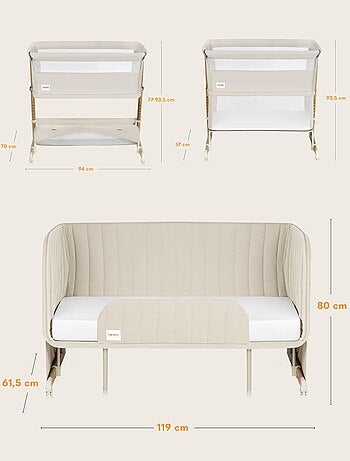 LIONELO Thomi Plus 5-in-1 bed – Co-sleeper – Wieg – Box – Slaapbank – Tot 100 kg