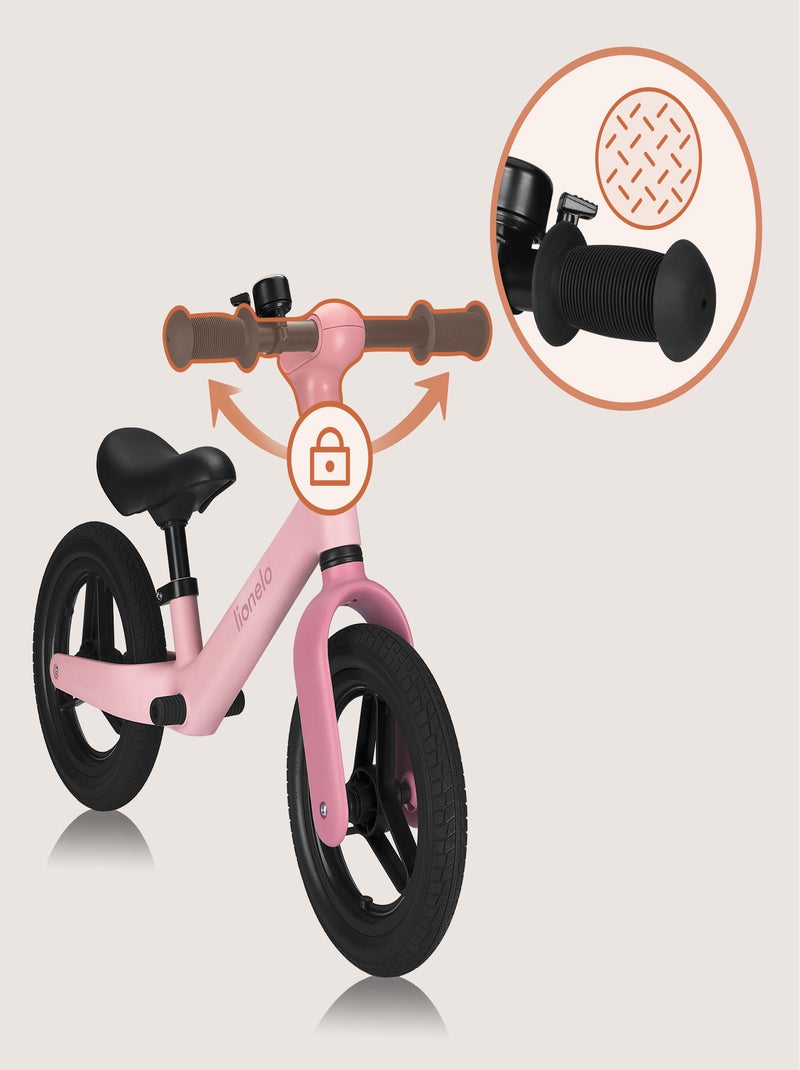 LIONELO Toni Loopfiets - Lichtgewicht - Vanaf 18 Maanden - Verstelbaar Stuur Roze - Kiabi