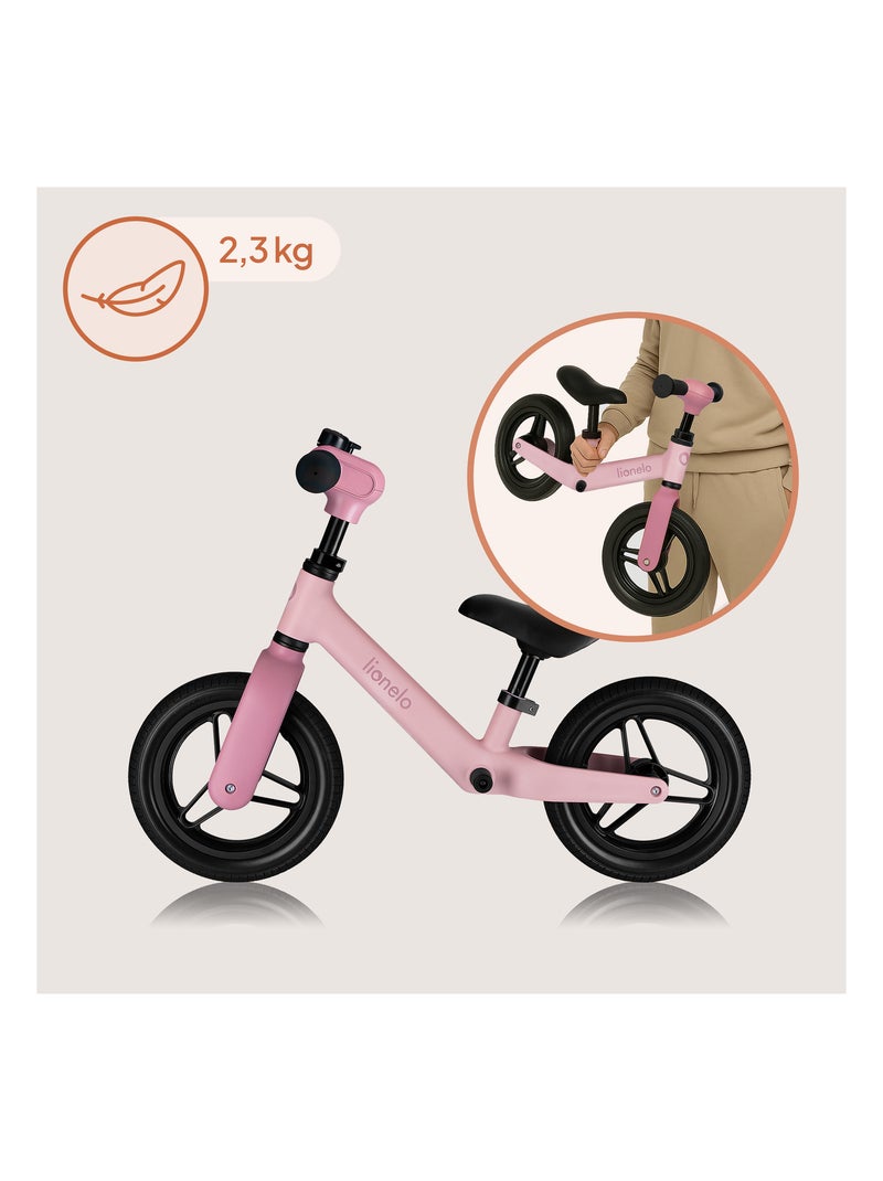 LIONELO Toni Loopfiets met helm – Vanaf 18 maanden – Kinderfiets – Lichtgewicht Roze - Kiabi