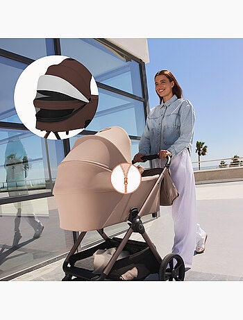 LIONELO Trio-kinderwagen Carmine - Tot 22 kg - Set met kinderwagen, reiswieg, autostoeltje