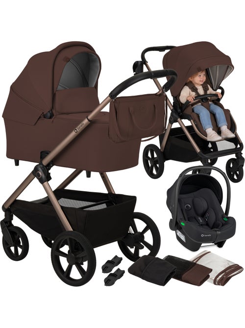 LIONELO Trio-kinderwagen Carmine - Tot 22 kg - Set met kinderwagen, reiswieg, autostoeltje - Kiabi