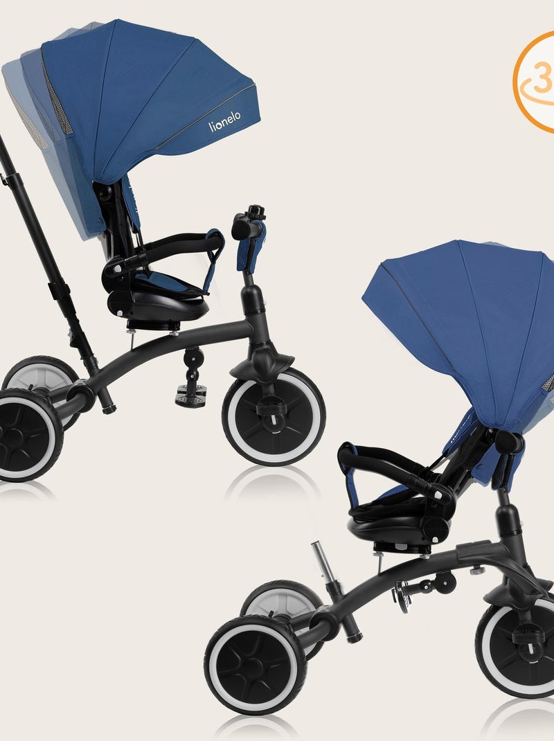 LIONELO Tris Plus kinderwagen & driewieler - Tot 25 kg - Omkeerbare zitting - Accessoires Blauw - Kiabi