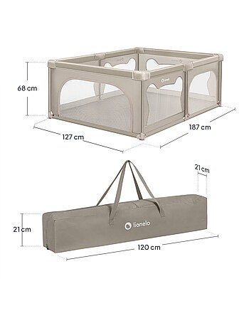 LIONELO Willow-box met mat - 187 x 127 cm - Goede isolatie tegen de vloer - Dubbelzijdige mat