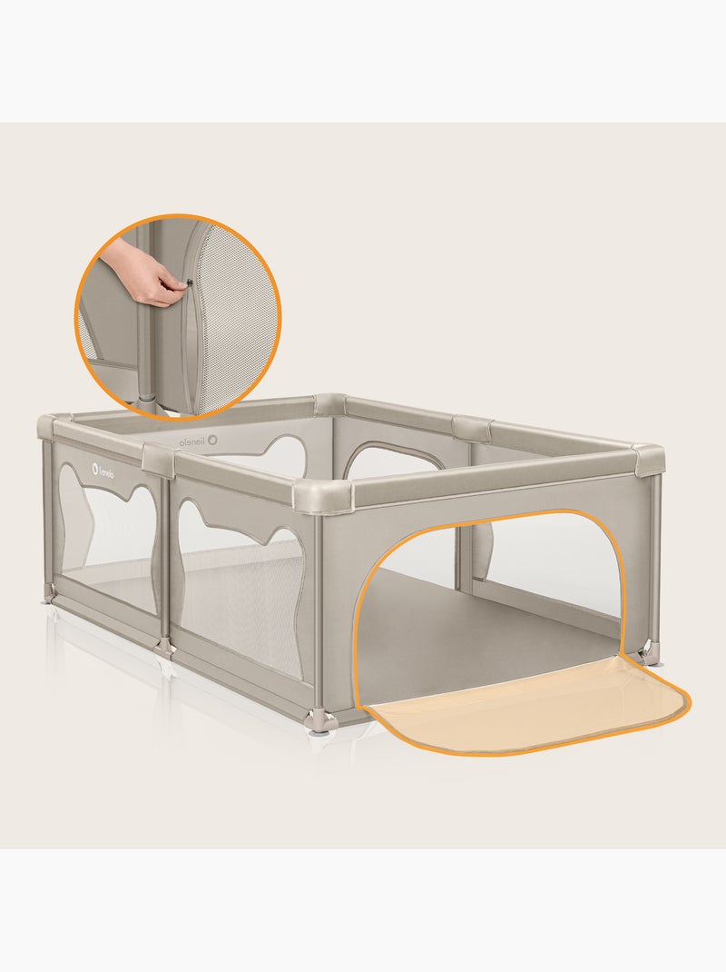 LIONELO Willow-box met mat - 187 x 127 cm - Goede isolatie tegen de vloer - Dubbelzijdige mat Beige - Kiabi