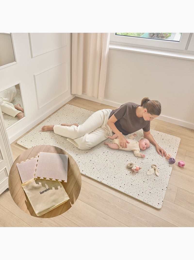 LIONELO Willow-box met mat - 187 x 127 cm - Goede isolatie tegen de vloer - Dubbelzijdige mat Beige - Kiabi