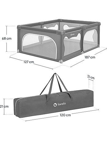 LIONELO Willow-box met mat - 187 x 127 cm - Goede isolatie tegen de vloer - Dubbelzijdige mat