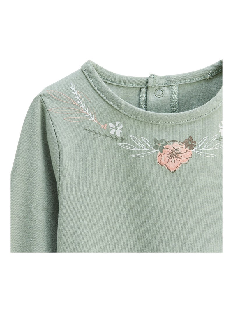 Lison 2-pack kindershirts met lange mouwen Groen - Kiabi