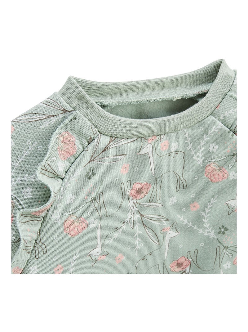 Lison fleece jurk voor kinderen Groen - Kiabi