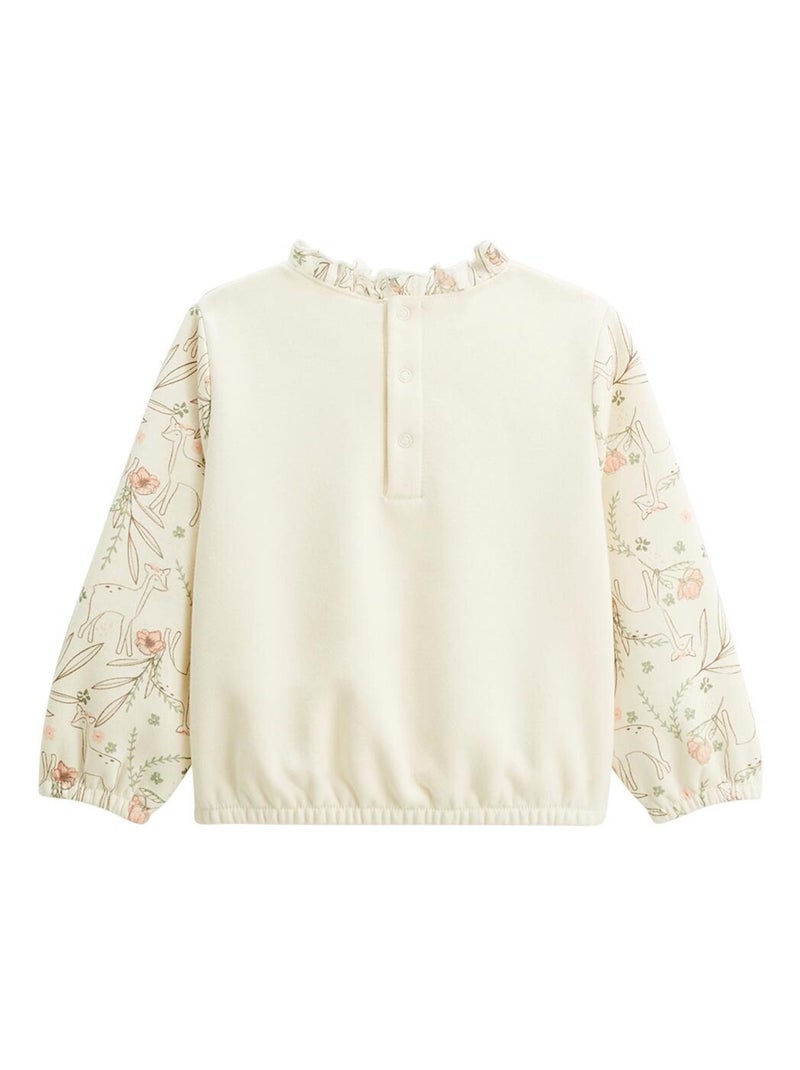 Lison fleece sweatshirt voor kinderen Ecru - Kiabi