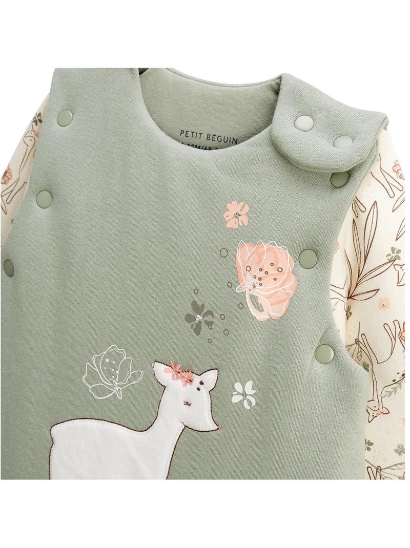 Lison fleece winterslaapzak met afneembare mouwen Groen - Kiabi