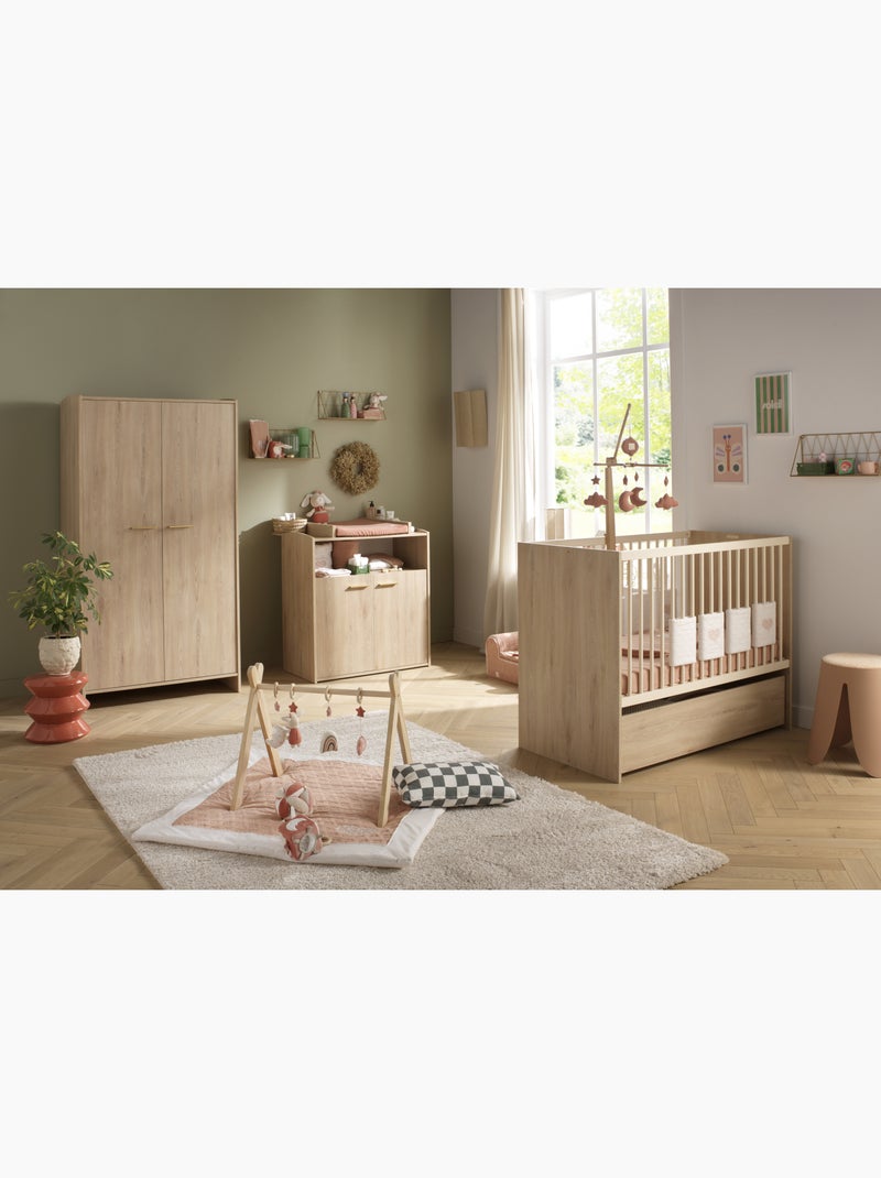 Lit 60x120 évolutif 90x190 décor bois hêtre - sauthon Marron - Kiabi