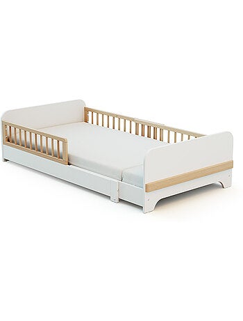 Lit au sol enfant extensible en bois 80x140-165-190 carrousel avec matelas