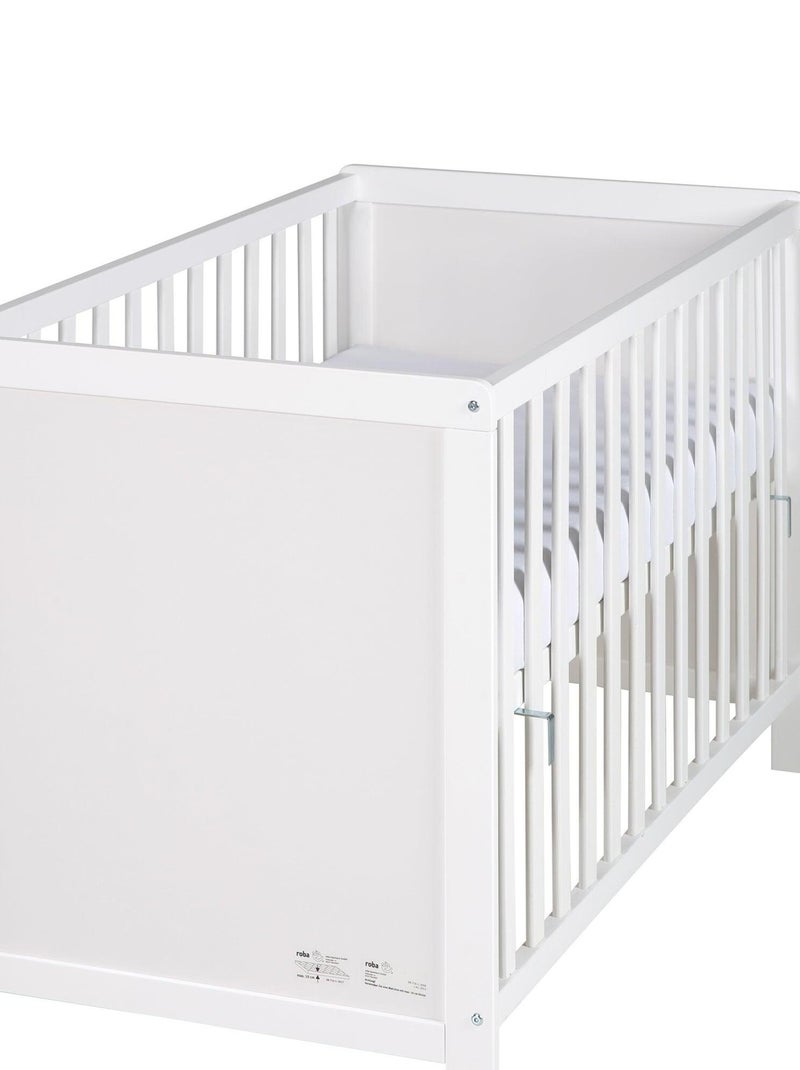 Lit bébé 2en1 convertible en cododo + matelas et sommier ROBA Blanc - Kiabi