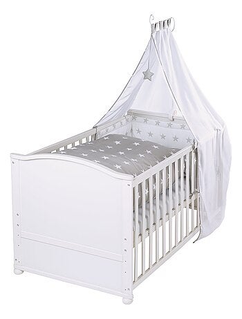 Lit bébé 70 x 140 cm évolutif avec literie complète 'little stars' roba
