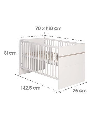 Lit bébé 70 x 140 cm évolutif avec tiroir de rangement 'moritz' roba