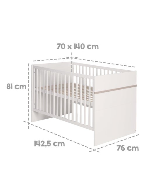 Lit bébé 70 x 140 cm évolutif avec tiroir de rangement 'moritz' roba - Kiabi Lit bébé 70 x 140 cm évolutif avec tiroir de rangement 'moritz' roba - Kiabi
