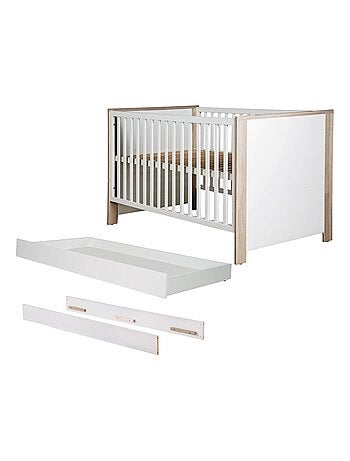 Lit bébé 70 x 140 cm évolutif avec tiroir de rangement 'olaf' roba
