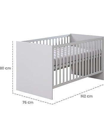 Lit bébé 70 x 140 cm évolutif convertible en lit enfant 'lea' roba
