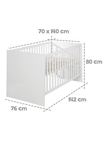 Lit bébé 70 x 140 cm évolutif et convertible en lit enfant 'maren' roba