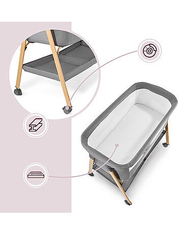 Lit bébé autoportant avec matelas berceau et lit de voyage pliable – hypermotion