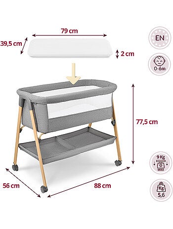 Lit bébé autoportant avec matelas berceau et lit de voyage pliable – hypermotion