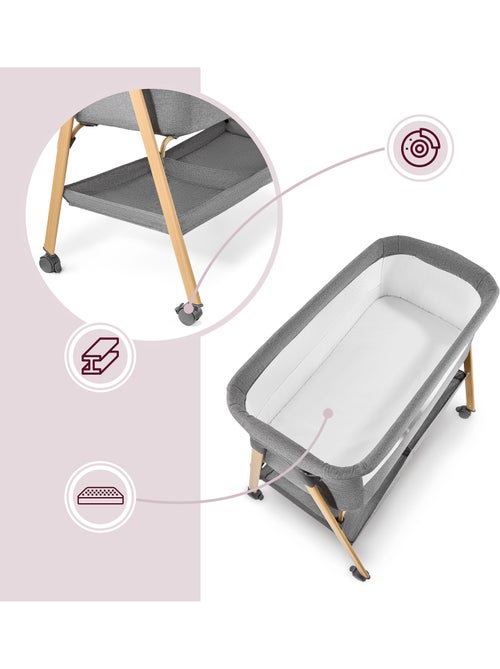 Lit bébé autoportant avec matelas berceau et lit de voyage pliable – hypermotion - Kiabi