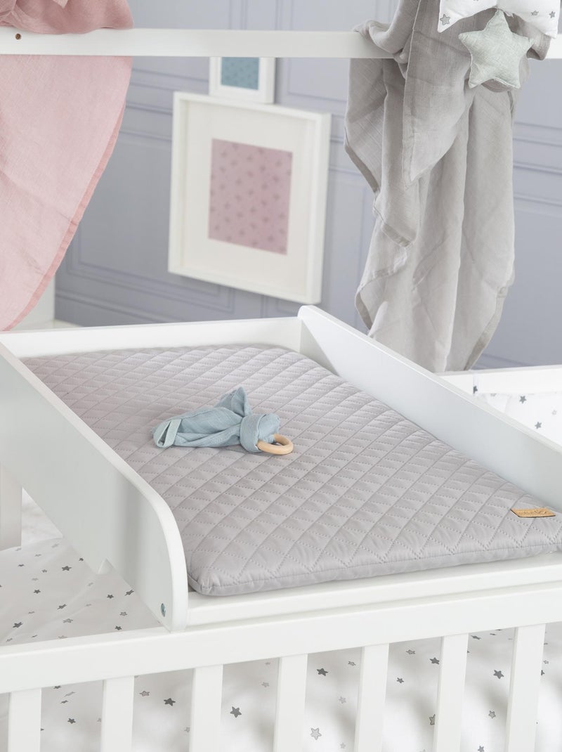 Lit bébé cabane 60 x 120 convertible en cododo + plan et matelas à langer ROBA Blanc - Kiabi