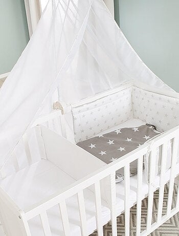 Lit bébé cododo 2en1 avec literie complète 'Sterne grau' ROBA