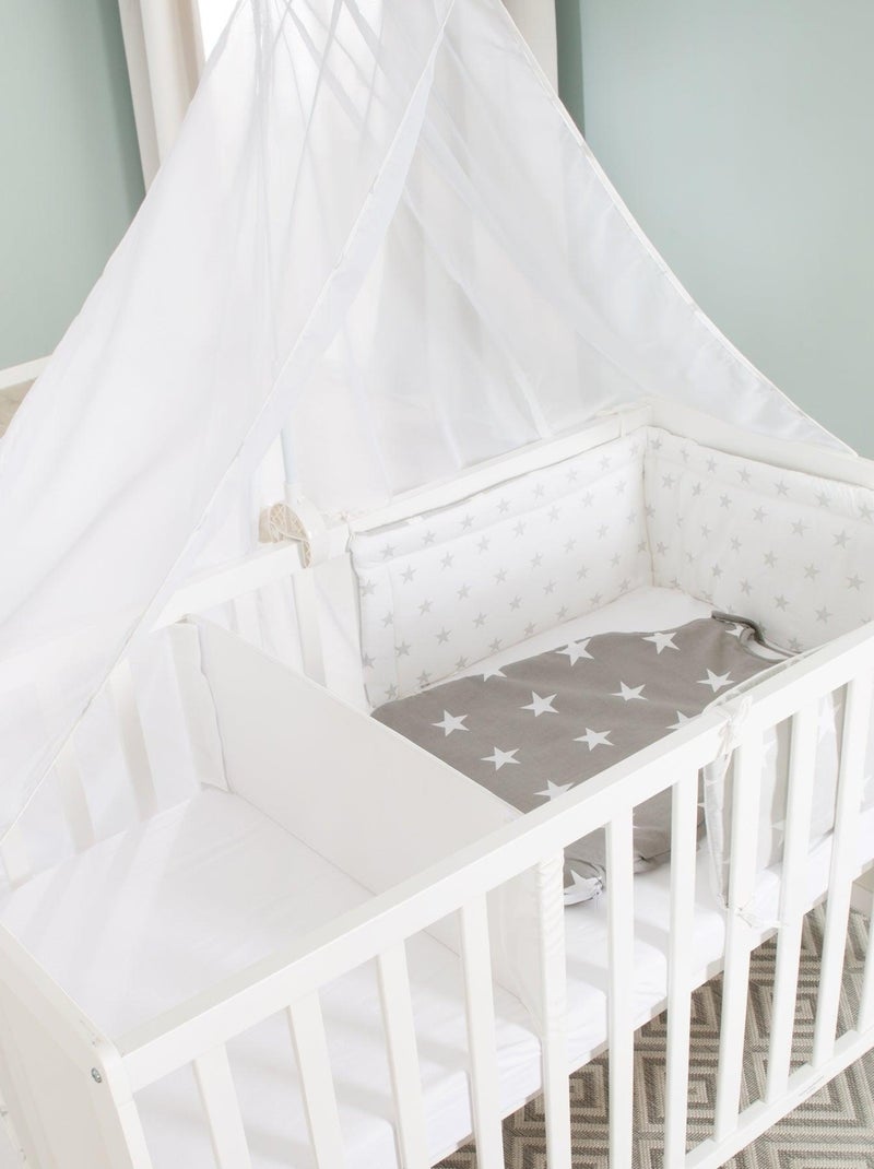 Lit bébé cododo 2en1 avec literie complète 'Sterne grau' ROBA Blanc - Kiabi