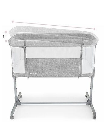 Lit bébé cododo, lit parapluie pliable, 9 kg max, réglage 7 niveaux, 4 roulettes, ouverture latérale