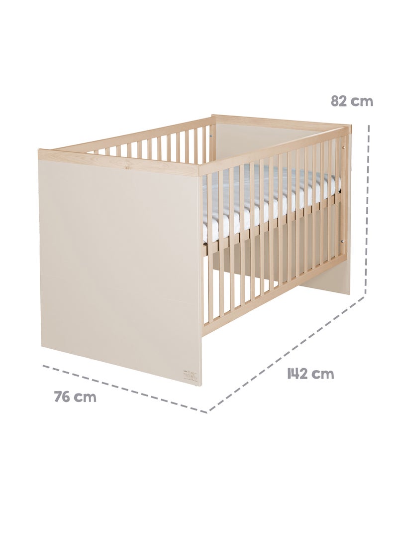 Lit bébé combiné minimaliste 70 × 140 cm Elva Roba Beige - Kiabi