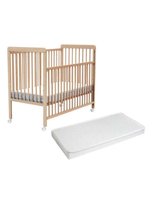 Lit bébé coulissant en bois avec matelas livo - Kiabi Lit bébé coulissant en bois avec matelas livo - Kiabi