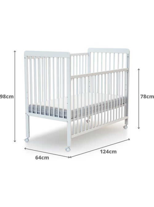 Lit bébé coulissant en bois livo - Kiabi