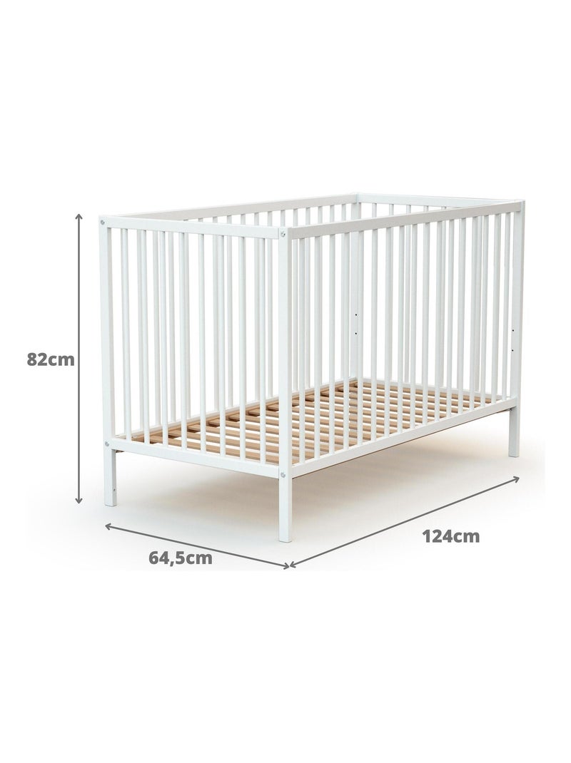 Lit bébé en bois avec matelas one Blanc - Kiabi