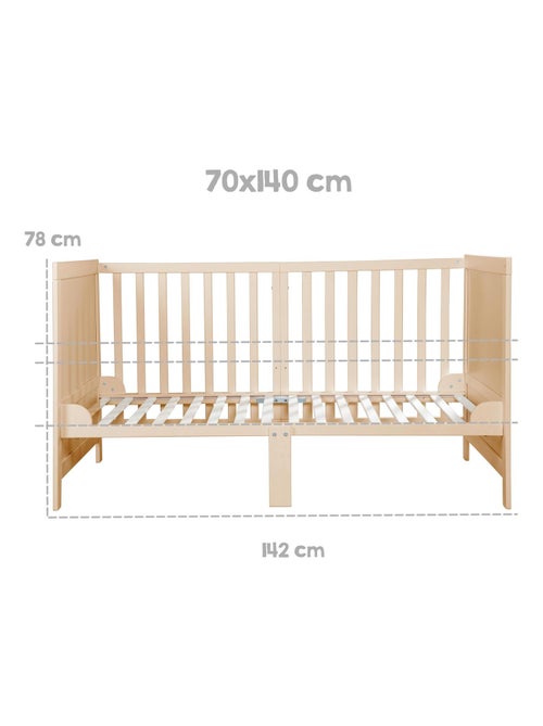 Lit bébé évolutif 70 x 140 convertible en lit enfant 'easy sleep' roba - Kiabi Lit bébé évolutif 70 x 140 convertible en lit enfant 'easy sleep' roba - Kiabi