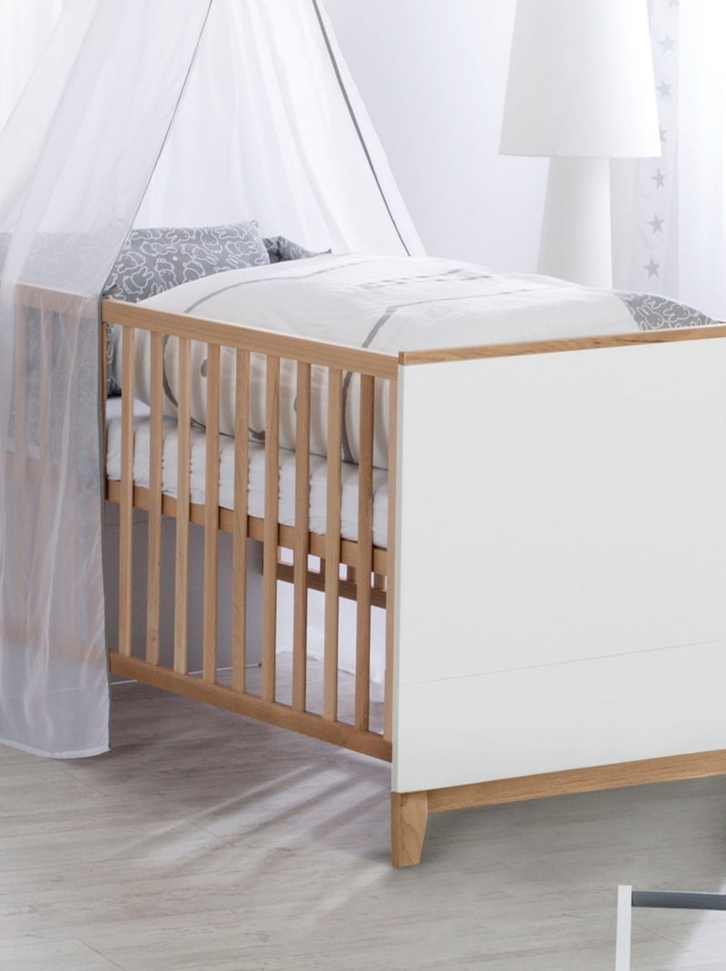 Lit bébé évolutif 70 x 140 convertible en lit enfant 'finn' roba Blanc Marron - Kiabi