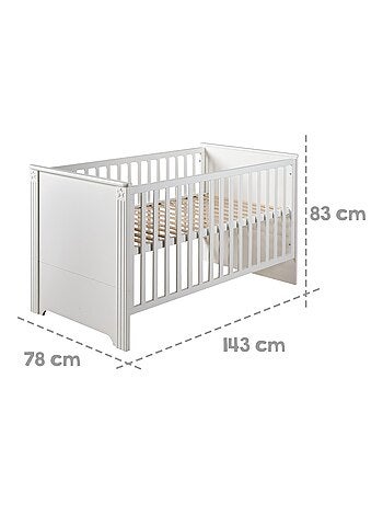 Lit bébé évolutif 70 x 140 convertible en lit junior 'maxi' roba